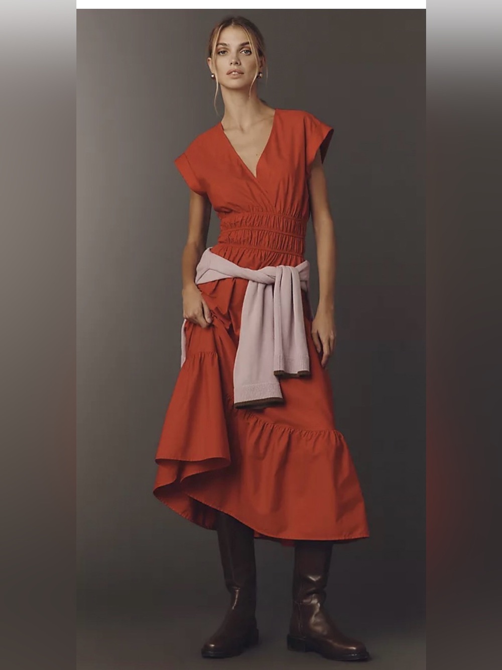 Maeve Cap Sleeve Midi Dress Anthropologie